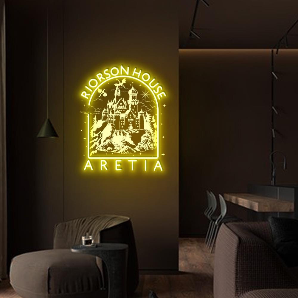 Xaden Riorson House Neon Sign, Iron Flame Neon, Dragon Rider Neon Led, Violet Sorrengail, Bookish Gift, Onyx Storm Fourth Wing Neon For Fans