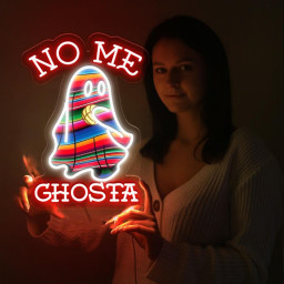 No Me Ghosta Neon Sign, Mexican Cute Ghosta Neon, Ghosta Neon, Mexican Halloween Neon, Ghosta Flag Mexican Neon Led, Mexican Halloween Gift