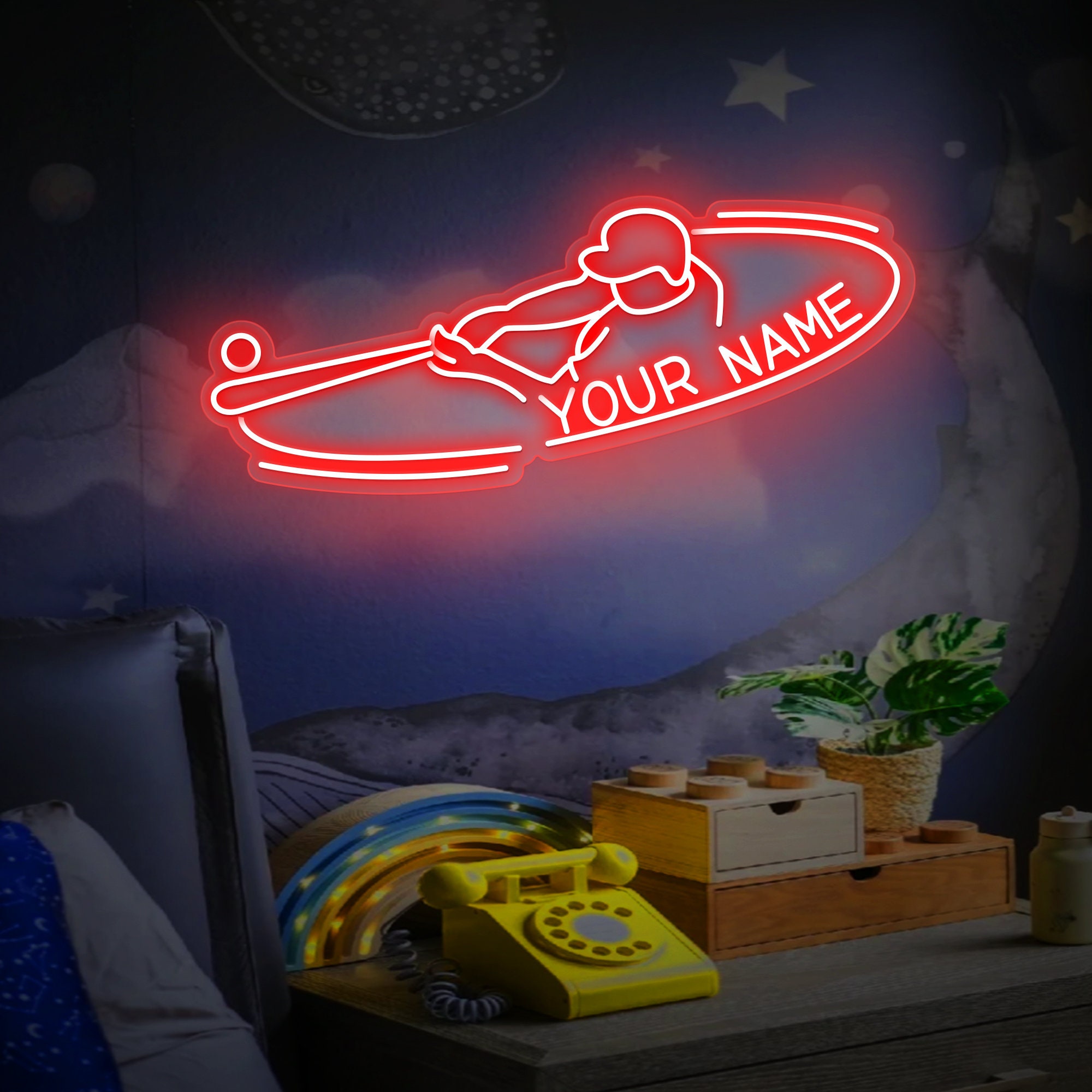 Custom baseball neon sign, personalized baseball neon sign, baseball player gifts, baseball room decor, baseball Sign