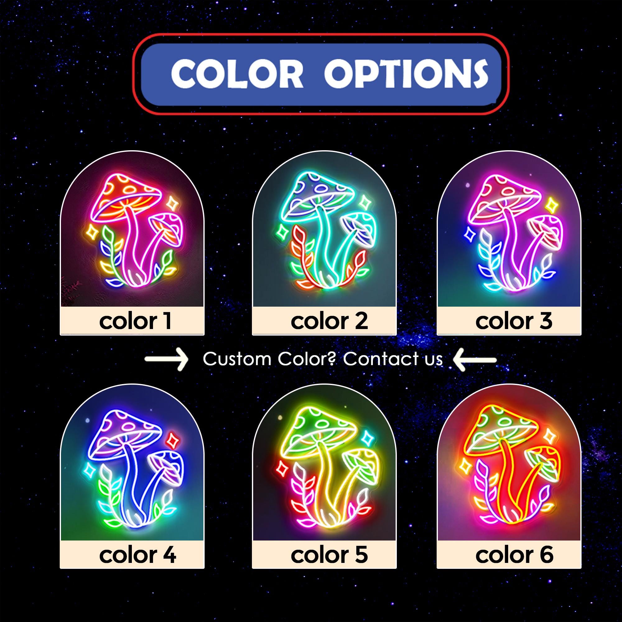 Mushroom Neon Sign, Colorful Mushroom Led Neon Sign, Aesthetic Wall Art, Living Room Bedroom Neon Sign, Custom Neon Sign, Mushroom Led Light