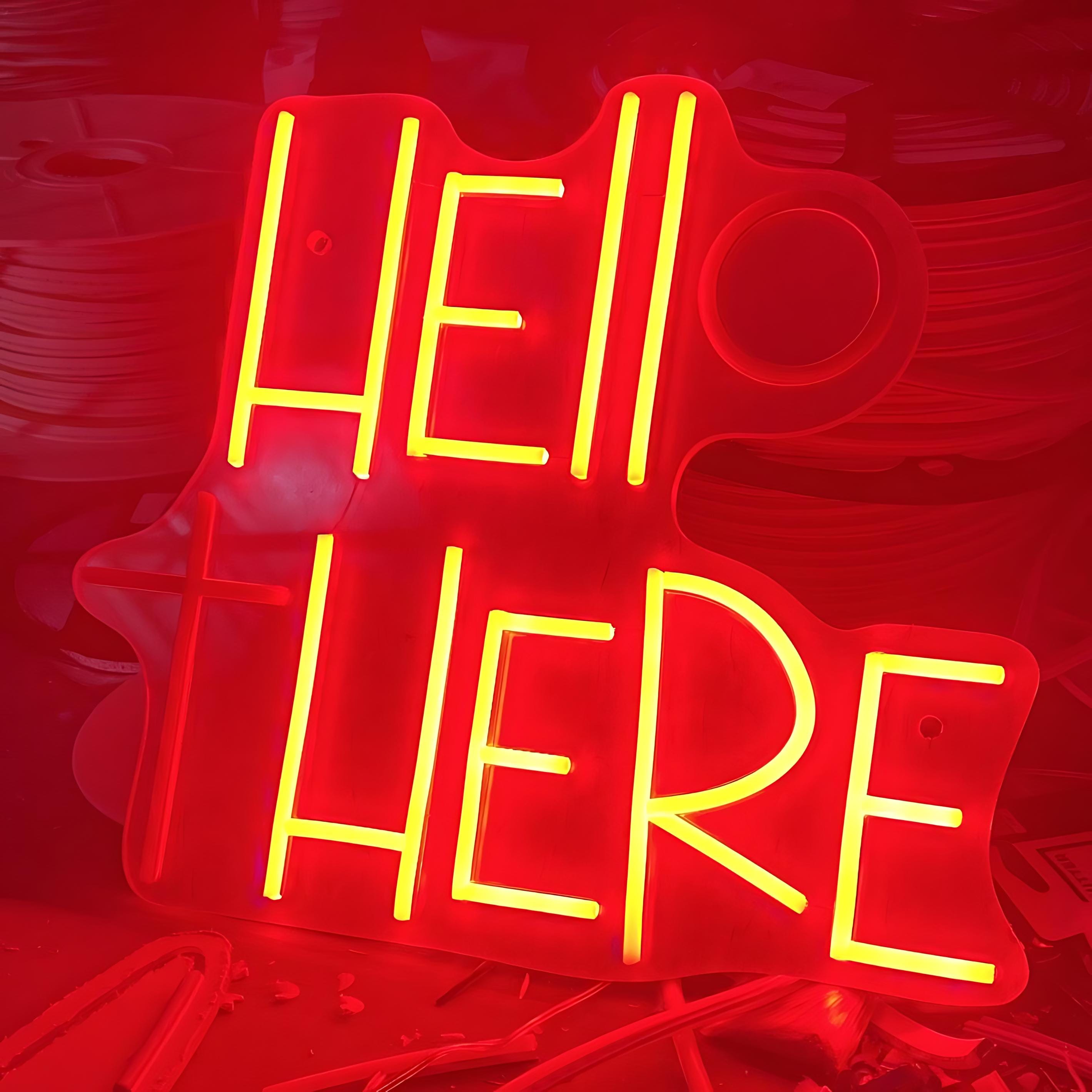 Hello There - Hell Here LED Neon Sign, Dual Mood Neon Light, Quirky Wall Decor, Modern LED Sign for Home, Bar or Event