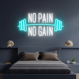 No Pain No Gain, Led Neon Sign, Gym Sign, Powerlifting Wall Art, Gym Neon Sign, Home Gym Sign, Home Fitness Decor