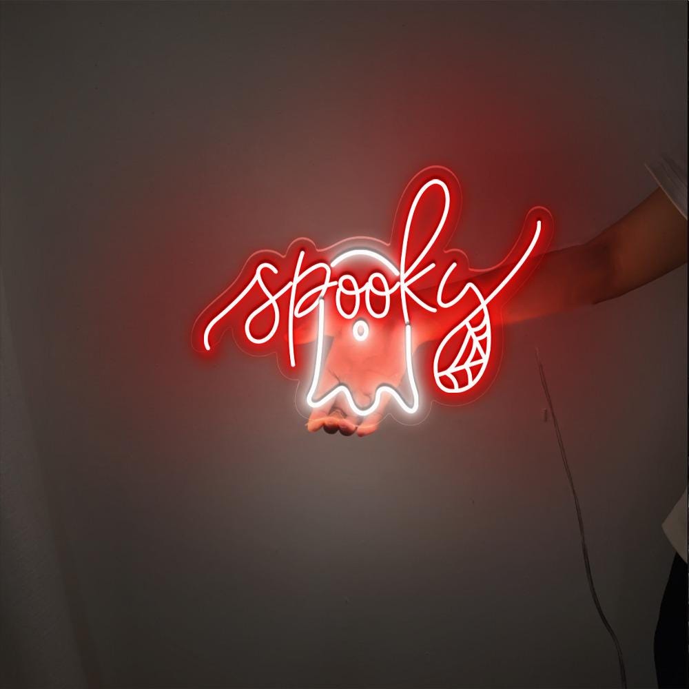 Spooky Neon Sign, Halloween Neon Led Sign, Halloween Gifts, Ghost Neon, Cute Halloween Neon Sign, Halloween Neon, Halloween Neon Sign Gifts