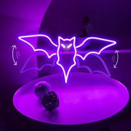 Bat Neon Sign for Movie Lover, Custom Flying Bat LED Design for Halloween Day Wall Decor Witchy Vibes and Gothic Style Holiday, Bat Light