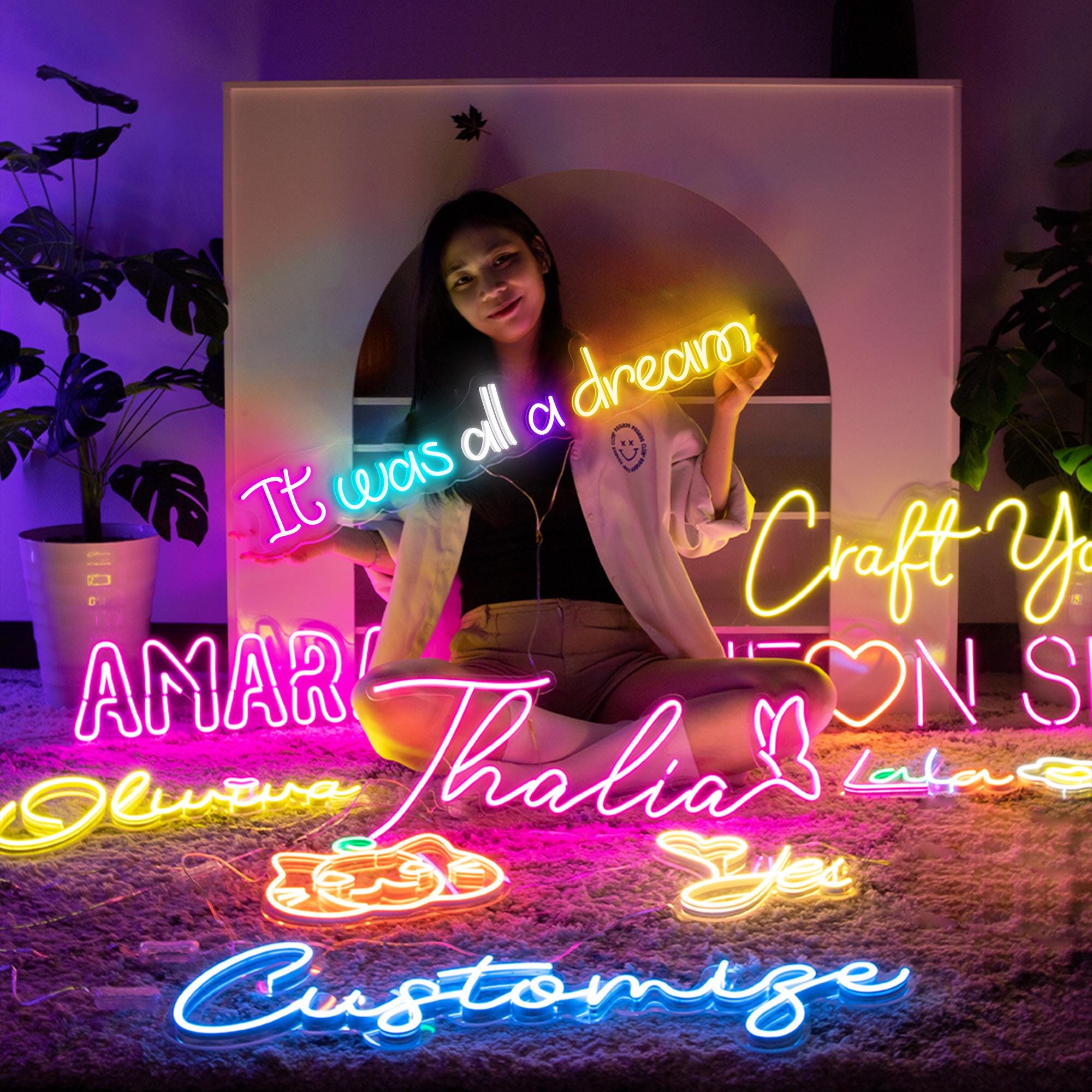 It was all a dream Custom Neon Sign – LED Light for Office, Living Room, Bedroom Wall Art, Holiday Decor, and Unique Wall Decor