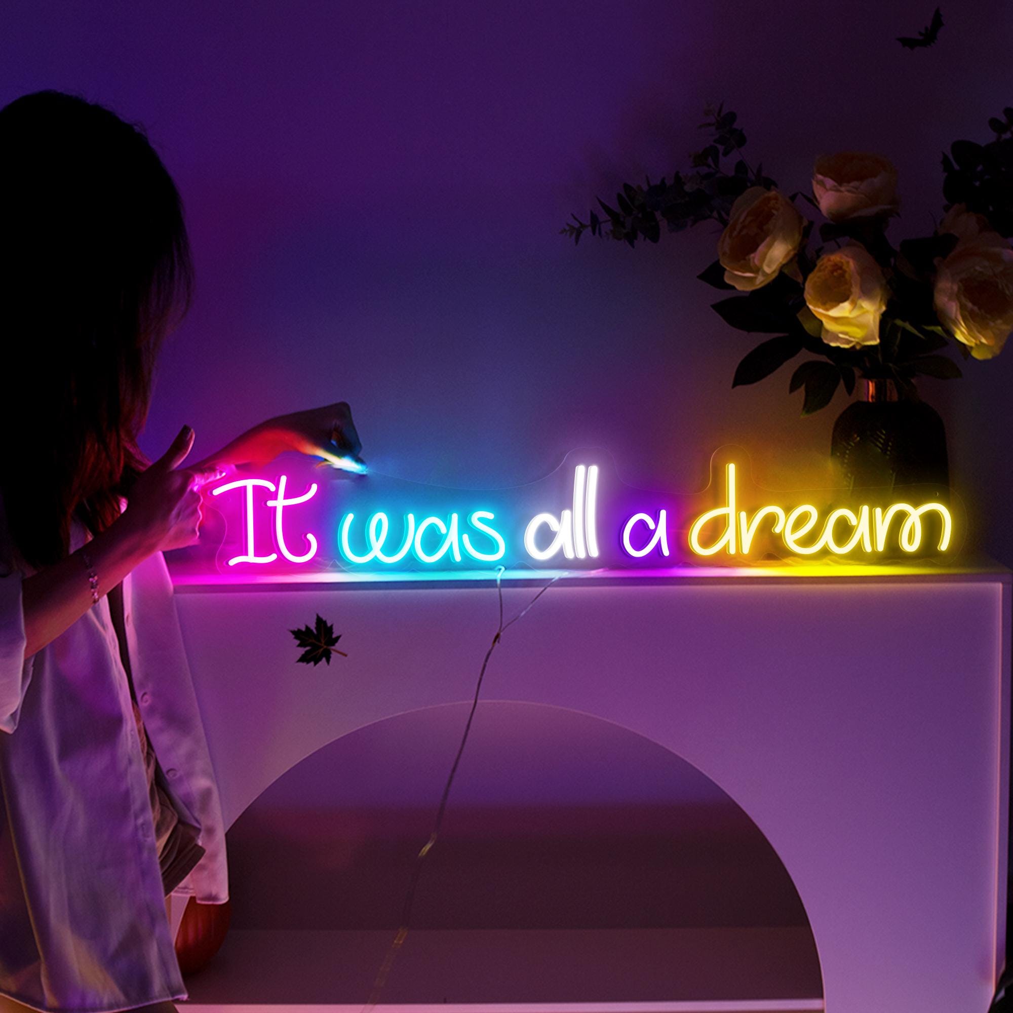 It was all a dream Custom Neon Sign – LED Light for Office, Living Room, Bedroom Wall Art, Holiday Decor, and Unique Wall Decor