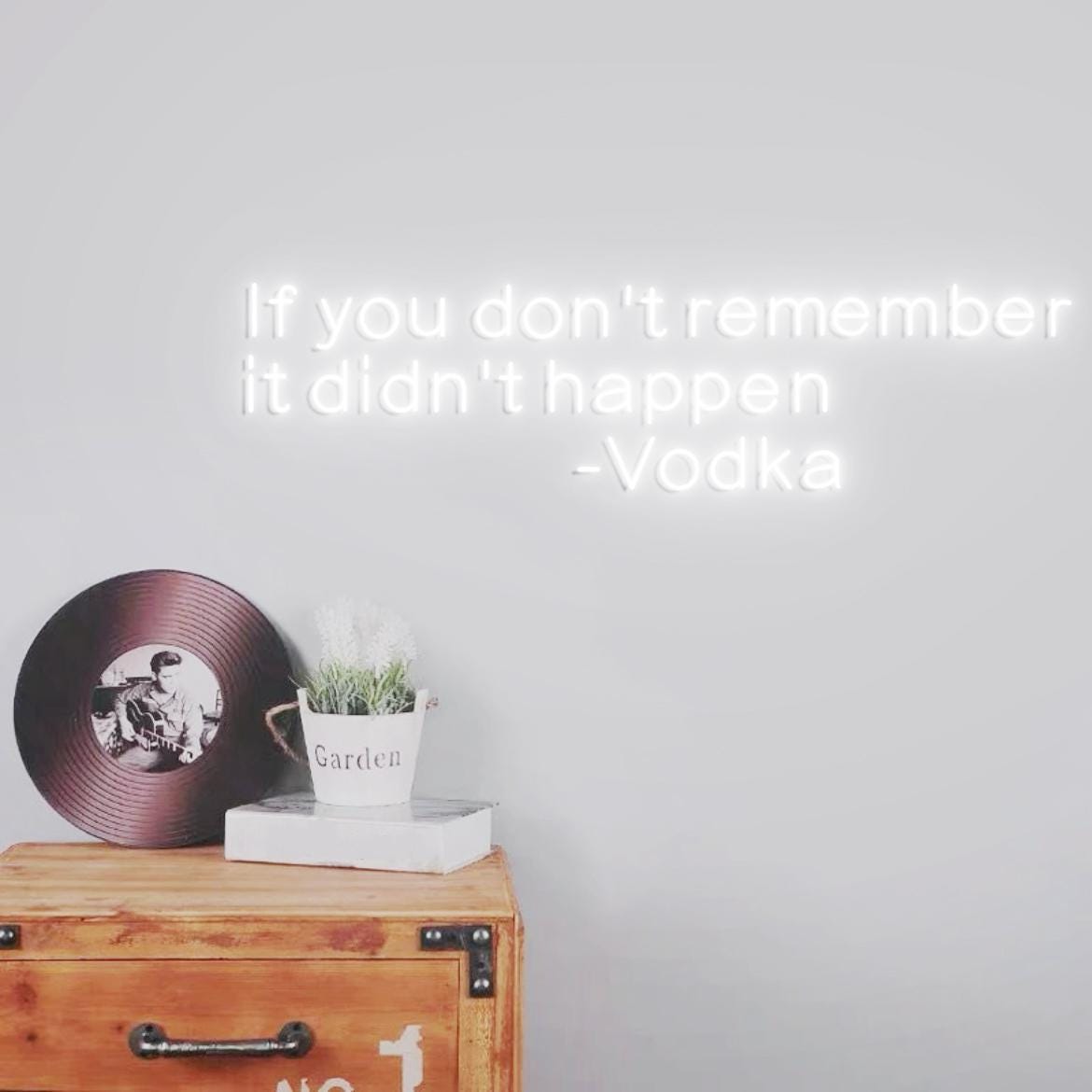 If you don't remember it didn't happen Vodka Custom Neon Sign for Vodka Wall, Vodka Room Personalized Neon Sign, Vodka Red LED Light Source