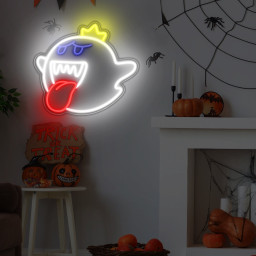 King Boo Neon Sign,Anime Neon Sign,Baby Room Night Light,Wall Neon Light Sign,Birthday Halloween Decor Christmas Gift