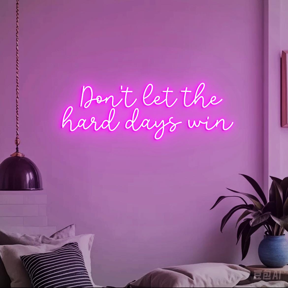 Custom Neon Sign Don't Let The Hard Days Win Motivational Quotes Sign Wall, Hard Signs Office Wall Decor Christmas Motivational Gift
