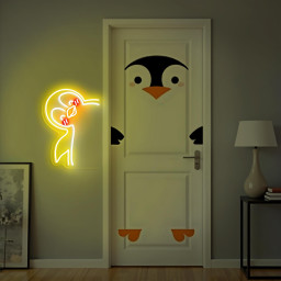 Cute Penguin LED Neon Sign - Kawaii LED Wall Light for Kids Room, Aesthetic Gaming Room Decor, Animal Night Light, Gift for Animal Lovers