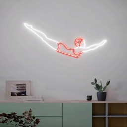 Retro Diver Girl Neon Sign, Vintage Swimmer Neon Light, Mid-Century Woman Swimmer for Home Pool Wall Decor, Swimming Pool Sign, New Sign
