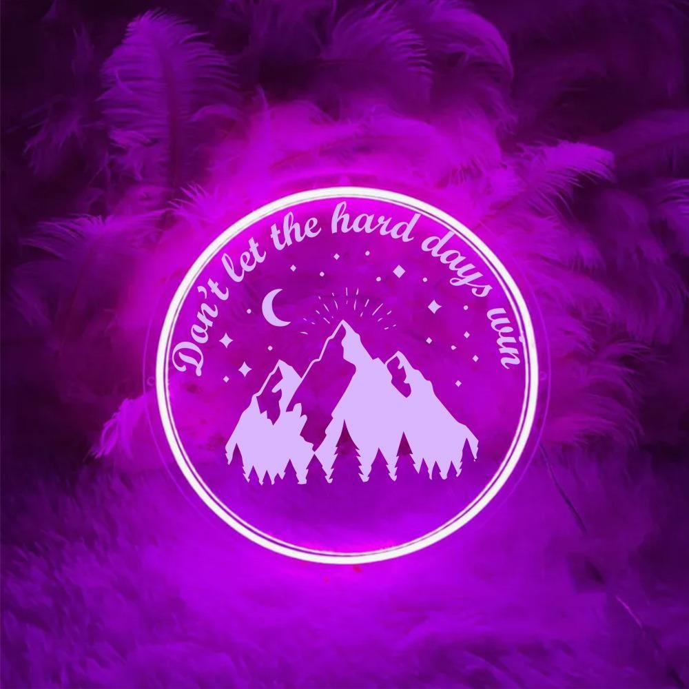 Don’t Let the Hard Days Win Neon Sign, Velaris Neon Led, Starlight Lover Gift, Star Night Light, Book Lover Gift For Her, Acotar Neon Gifts