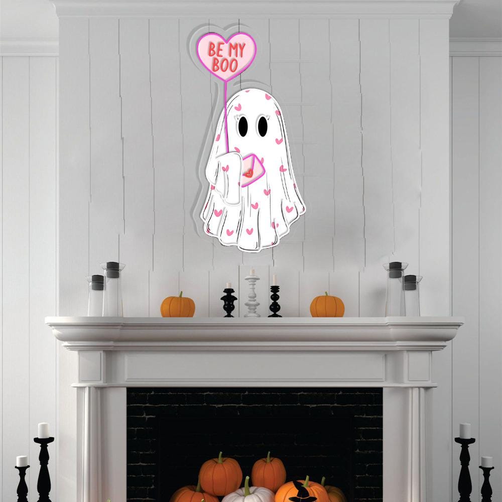 Be My Boo Neon Sign, Ghost Neon, Valentines Day Neon Sign, XOXO Neon, Women Valentines Day Neon Gifts, Heart Neon Sign, Happy Valentines