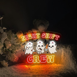 Night Shift Crew, Halloween Nurse Neon Sign, Spooky Nurse Neon Gifts, Registered Nurse Neon Sign, Nursing School Neon, Halloween RN Neon