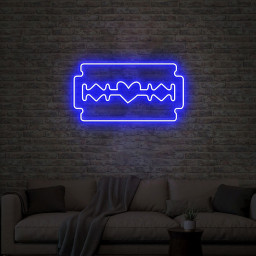 Razor Blade Neon Light, Neon Sign Light Decor, Barber Shop Neon Sign, Shaving Razor Bedroom Neon Lights, Razor Blade Wall Decoration