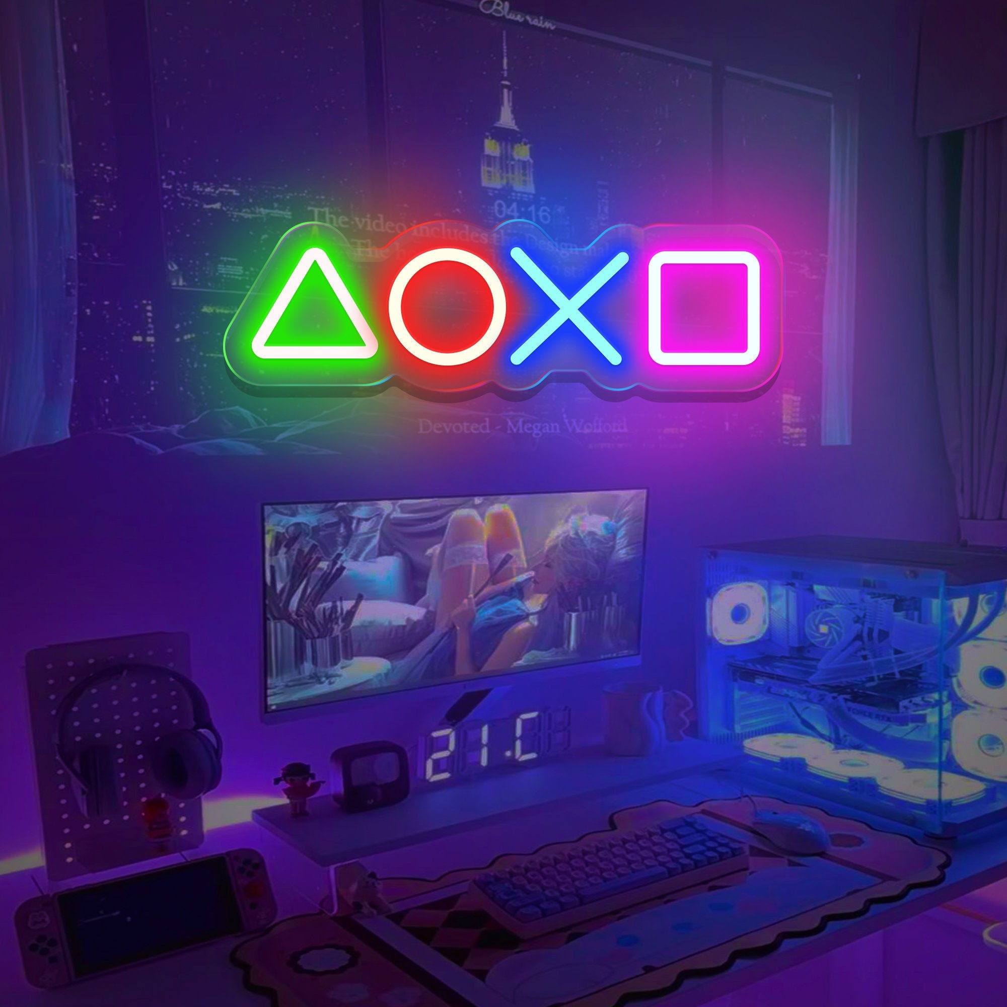 PlayStation Neon Led Sign| Custom Neon Sign |Neon Sign |Game Room Decor |Playstation Decor |Playstation Neon Sign |Personazlied Gifts