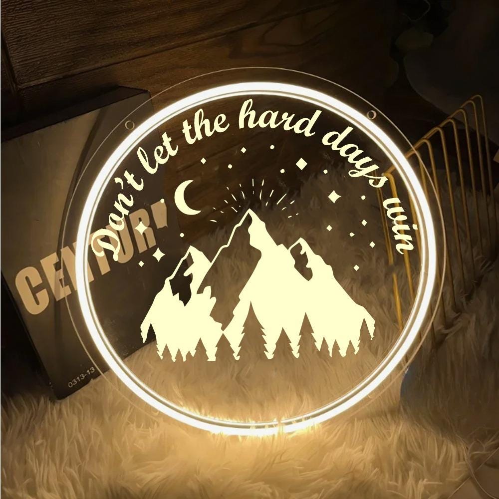 Don’t Let the Hard Days Win Neon Sign, Velaris Neon Led, Starlight Lover Gift, Star Night Light, Book Lover Gift For Her, Acotar Neon Gifts