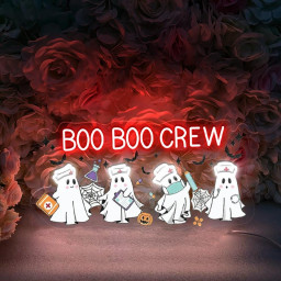 Boo Boo Crew Neon, Nurse Gift For Women, Halloween Nurse Neon Sign, Spooky Nurse Neon Gifts, Registered Nurse Neon Sign, Nursing School Neon