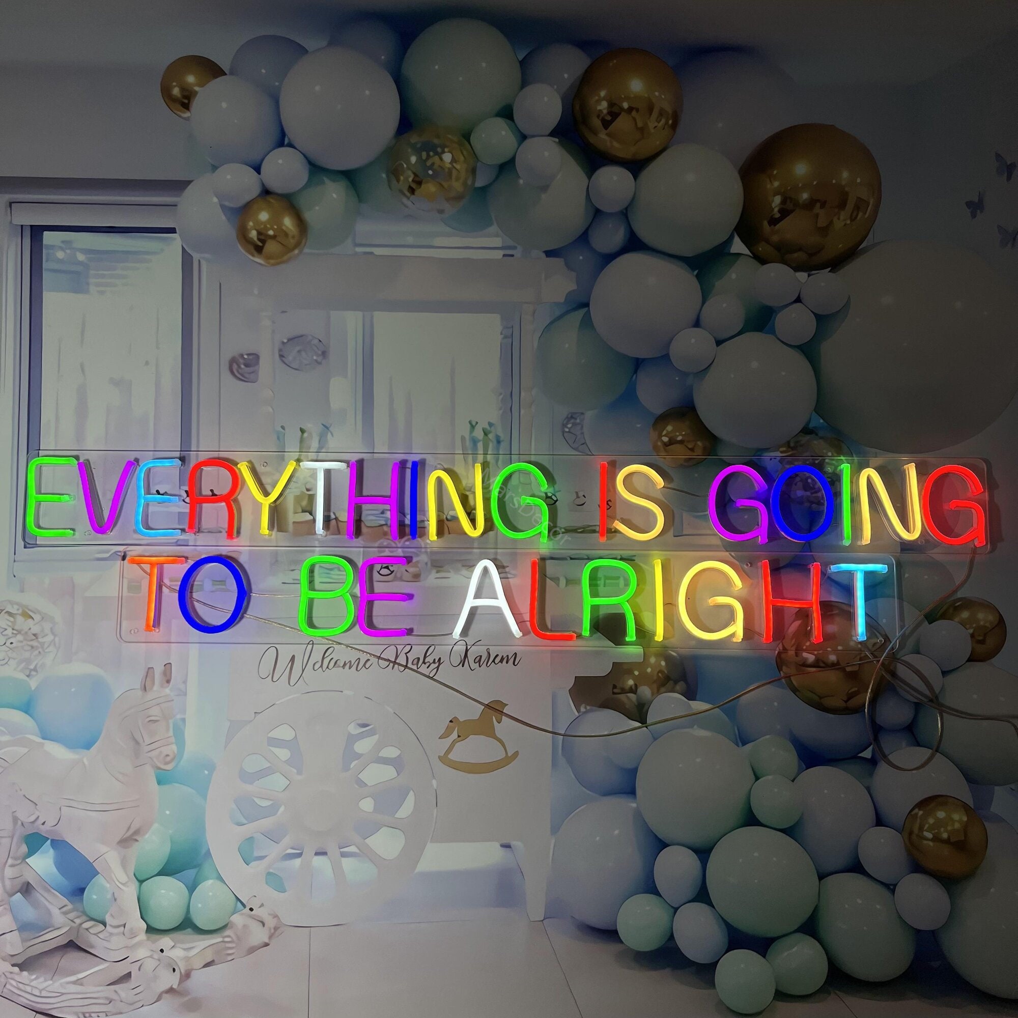 Custom Neon Sign | Everyting is going to be alright Neon Sign | Neon Sign Bedroom | Led Neon Sign | Neon Sign Art | Neon Sign Wall Decor