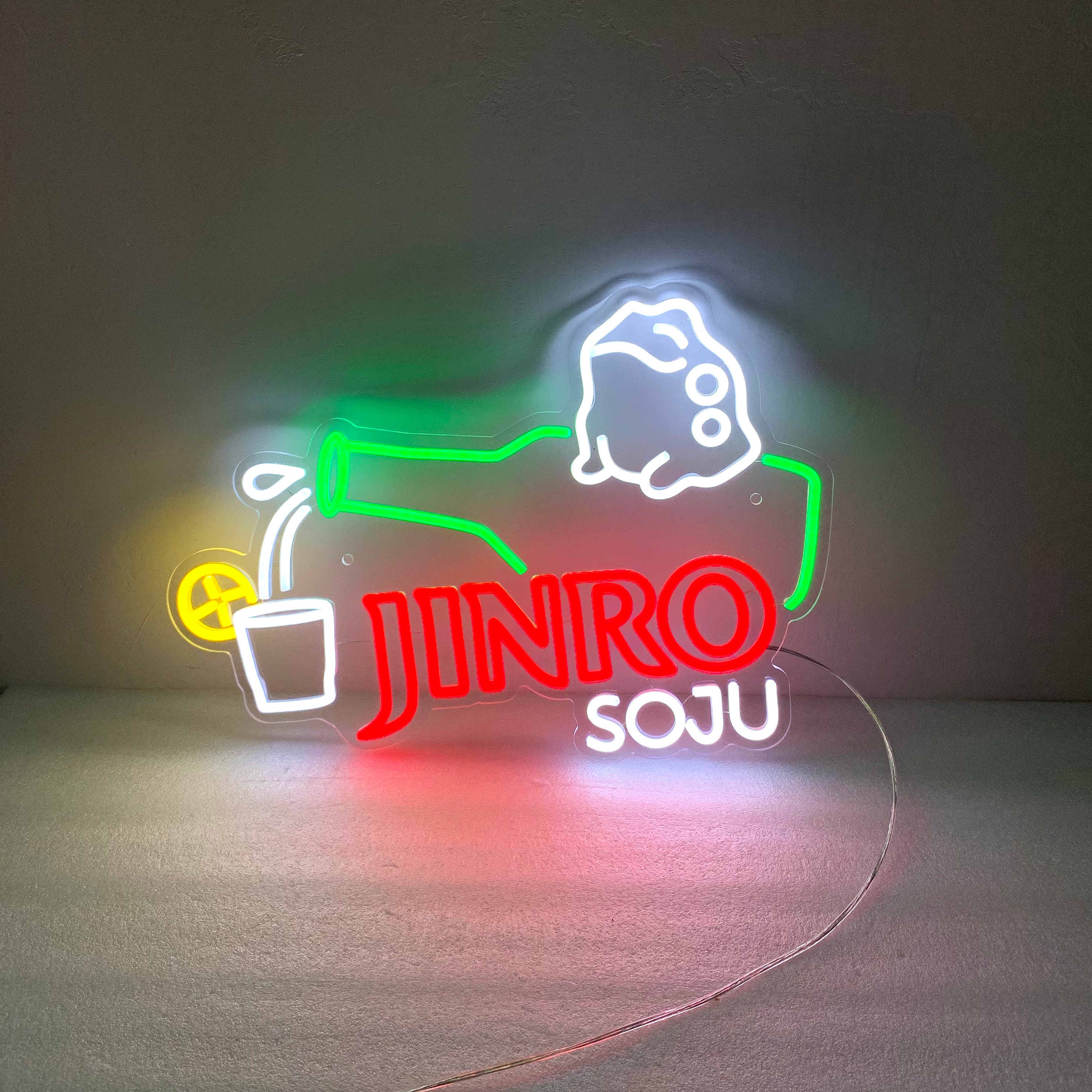 Jinro Soju Neon Light| Soju Neon Sign| Korean Wall Decor| Home Bar Neon Sign
