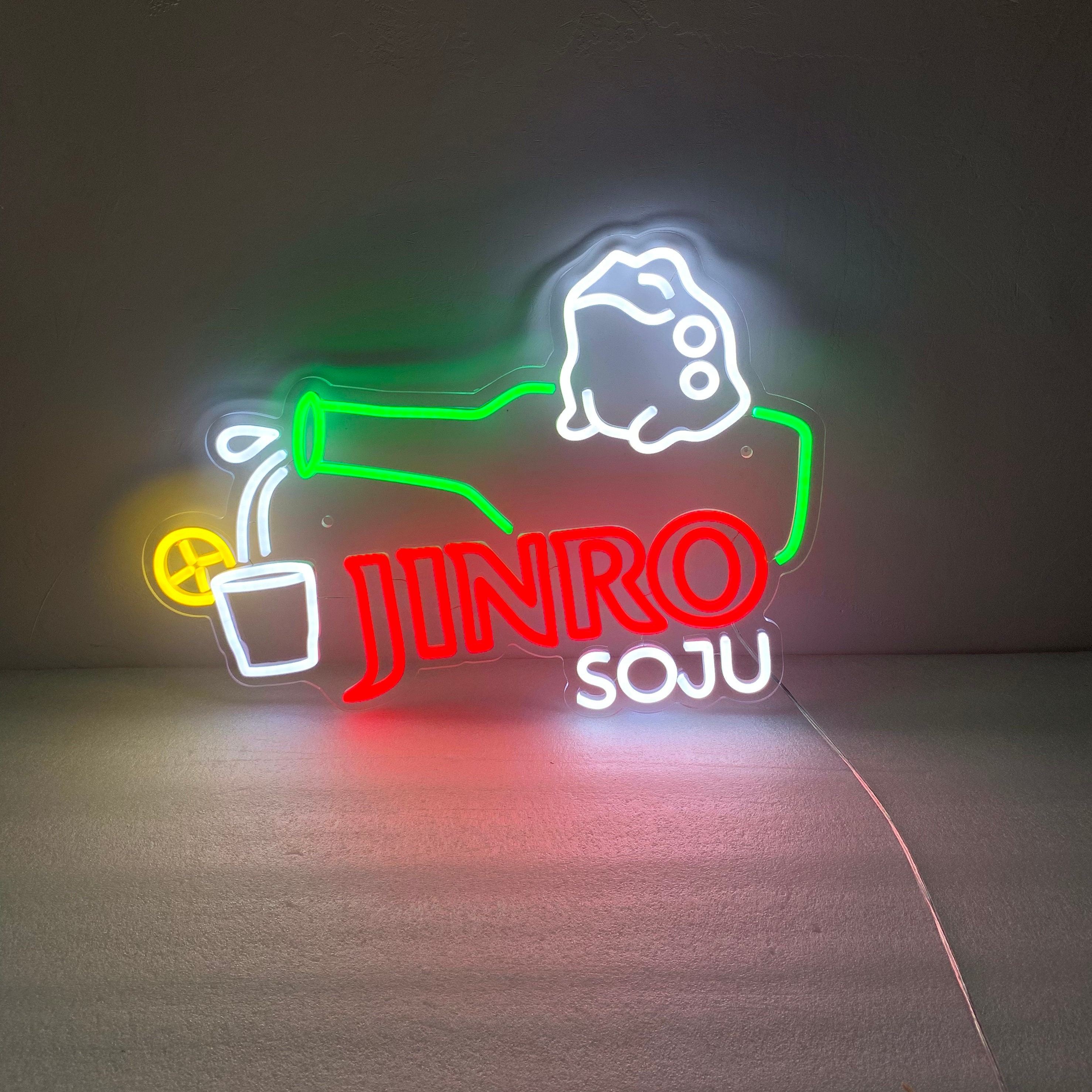 Jinro Soju Neon Light| Soju Neon Sign| Korean Wall Decor| Home Bar Neon Sign