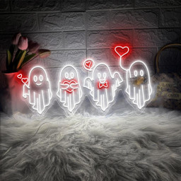 Valentine's Day Ghost Neon Sign, Ghosts With Hearts Valentine Gift, Spooky Valentine Neon, Be My Boo Valentines Neon, Happy Valentines Day