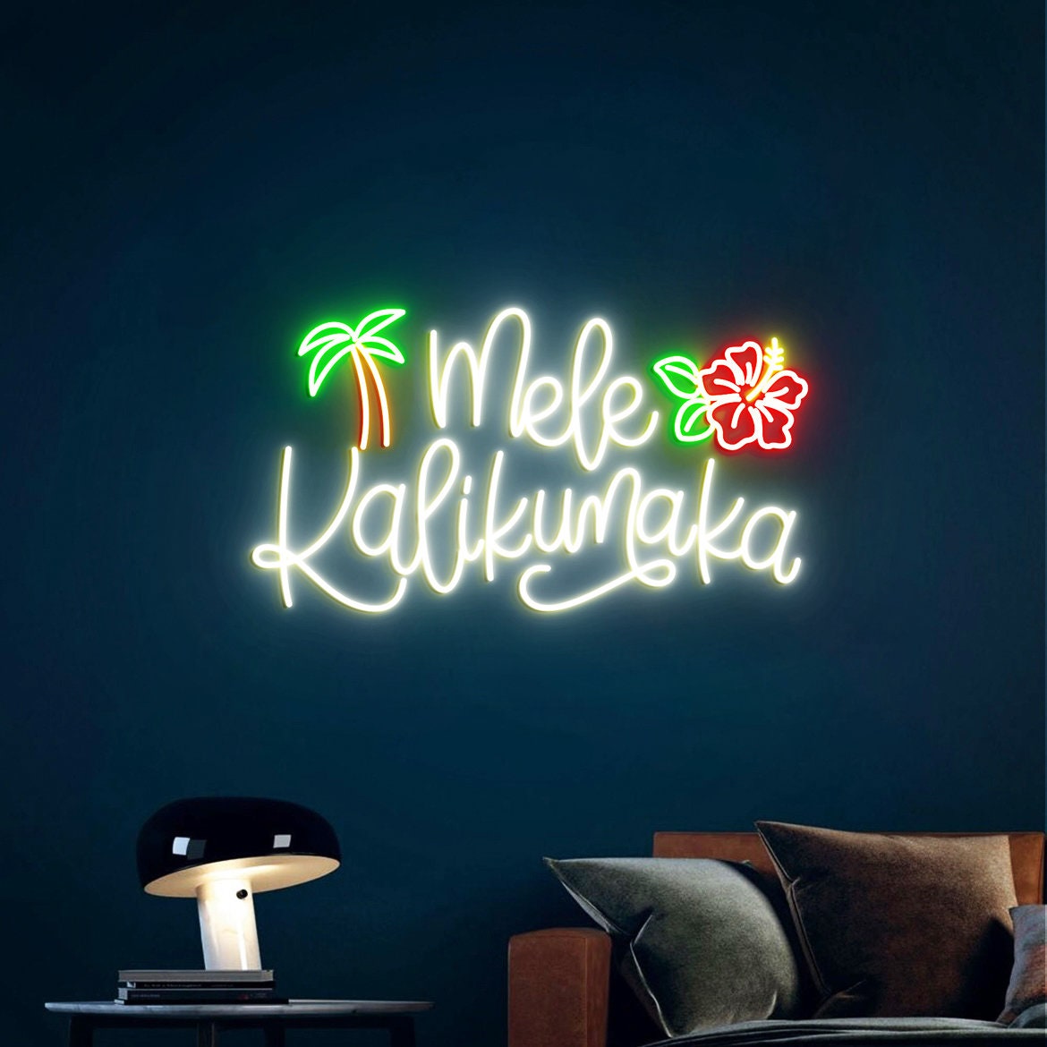 Mele Kalikimaka Christmas, Neon Sign Light, Hawaiian Christmas, Hawaii Decor, Christmas Decor Art, Christmas in Hawaii