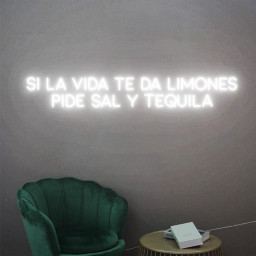 Custom Neon Sign Si La Vida Te Da Limones Pide Sal Y Tequila, Tequila Snack Bar Neon Light, Tequila Bar Led Light, Tequila Spanish