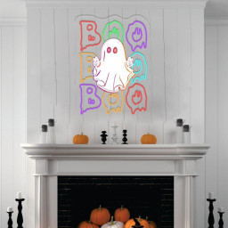Halloween Boo Neon Sign Gifts, Neon Halloween Ghost Neon, Halloween Ghost Neon Neon, Halloween Party Neon, Boo Neon, Ghost Boo Girls Neon.