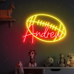 Personalized Football Name Sign, Football Neon Name For Nursery Decor Boy,Football Neon Light,Sports Boy Bedroom Decoration,Sport Neon Light