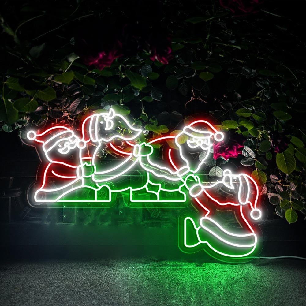 Christmas Neon Sign Decoration, Holiday Decorations, Door Corner Neon, Santa Reindeer Door Corner, Christmas Neon Sign, Christmas Gifts