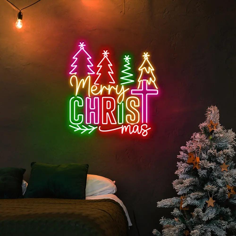 Merry Christmas Neon Sign, Christmas Jesus Neon, Jesus Christmas Neon Sign, Religion Neon, Gift For Christian, Christmas Neon Sign Gifts