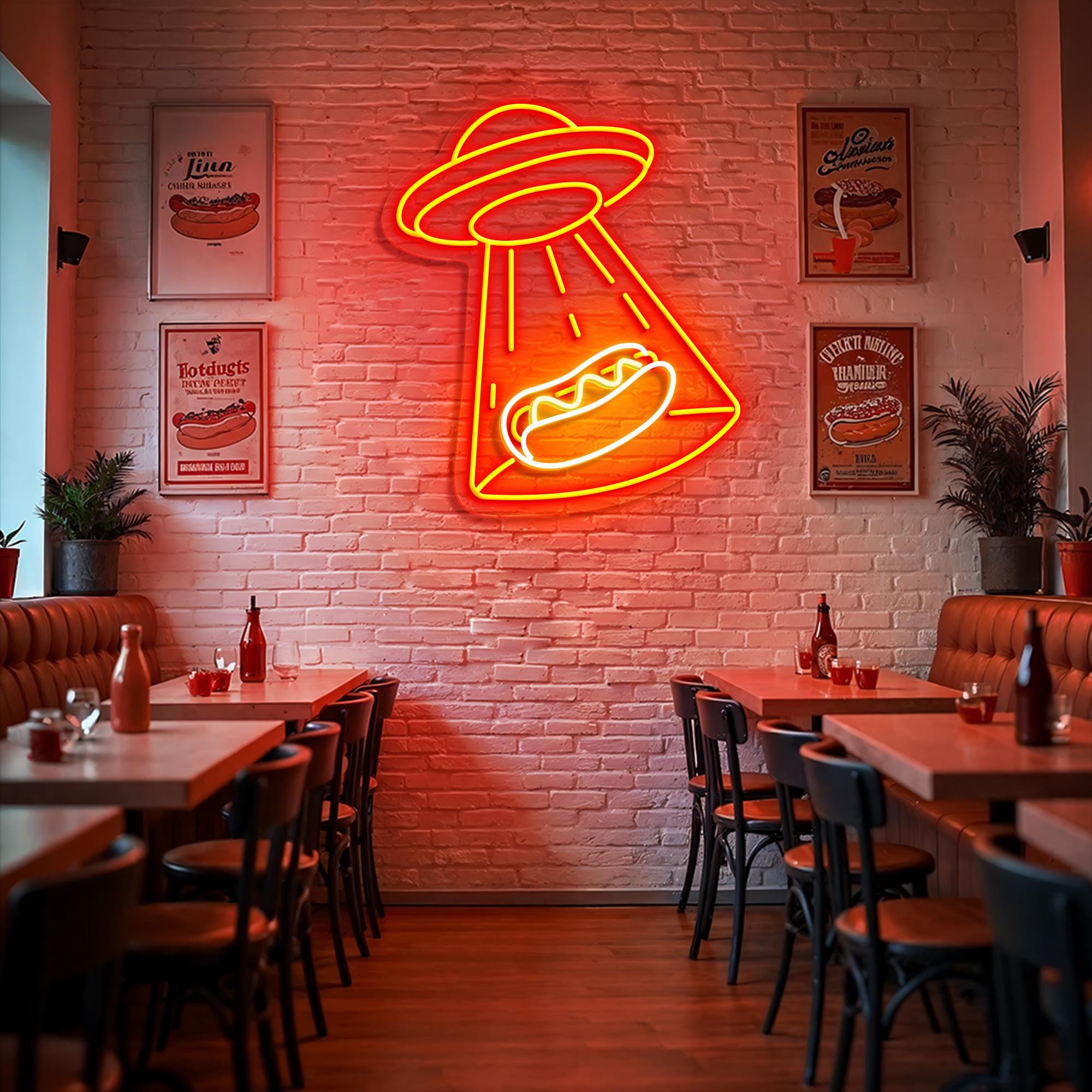 Hot Dog Neon Sign Custom Restaurant Wall Decor Outdoor Hot Dog Neon Light for Food Truck Gift for Mom Business Sign Open Signs Food Art