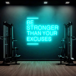 Be Stronger Than Your Excuses Sign, Large Gym Wall Neon Sign, Gym Ideas, Gym Exercise Motivational Sign, Fitness Center Decor, Office Gym