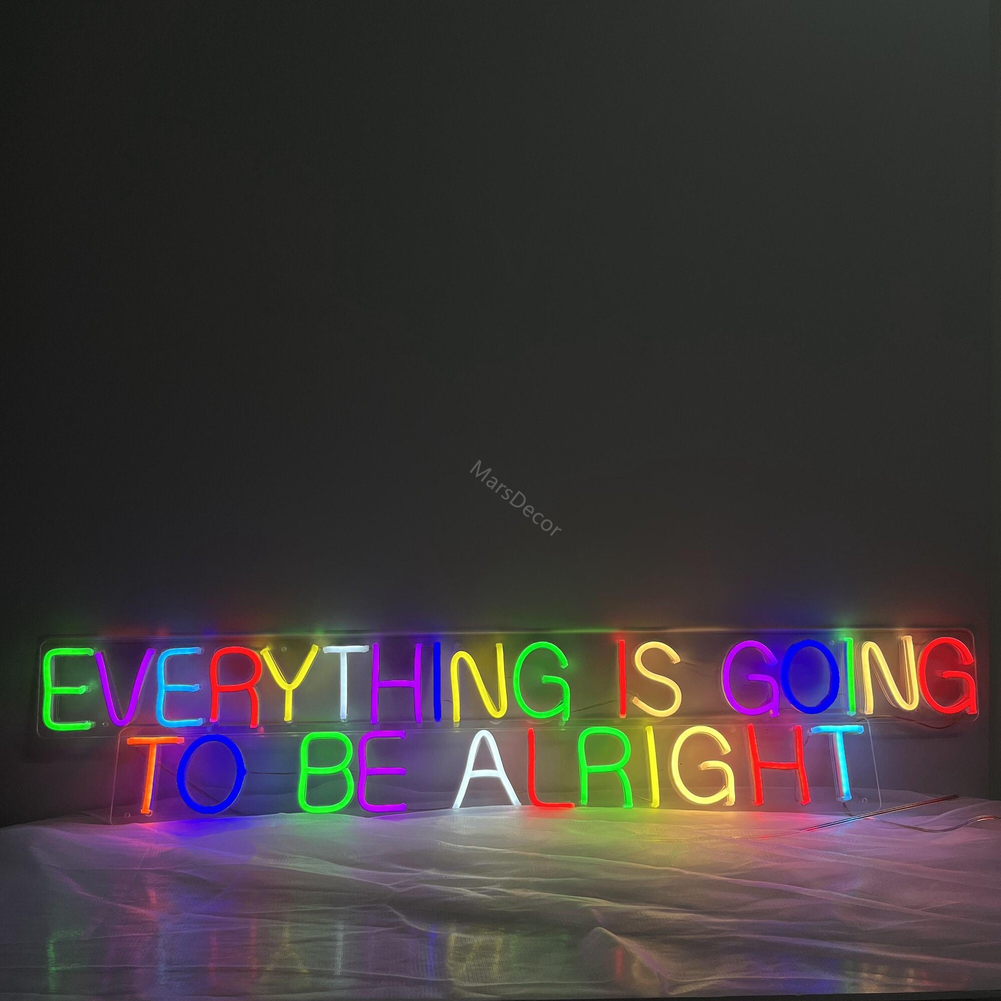 Custom Neon Sign | Everyting is going to be alright Neon Sign | Neon Sign Bedroom | Led Neon Sign | Neon Sign Art | Neon Sign Wall Decor