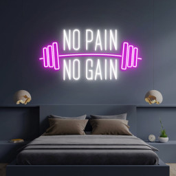 No Pain No Gain, Led Neon Sign, Gym Sign, Powerlifting Wall Art, Gym Neon Sign, Home Gym Sign, Home Fitness Decor