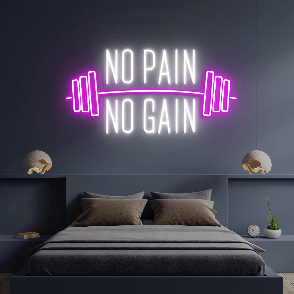 No Pain No Gain, Led Neon Sign, Gym Sign, Powerlifting Wall Art, Gym Neon Sign, Home Gym Sign, Home Fitness Decor