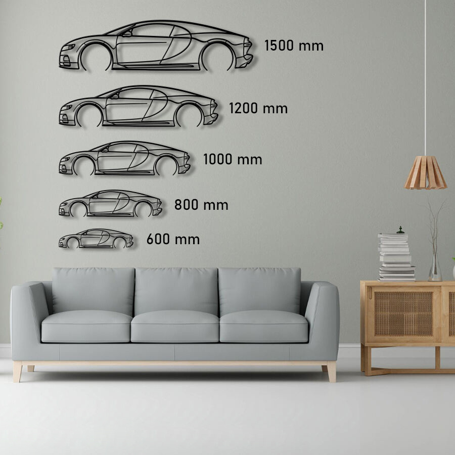 Bugatti Chiron Raised Steel Wall Art