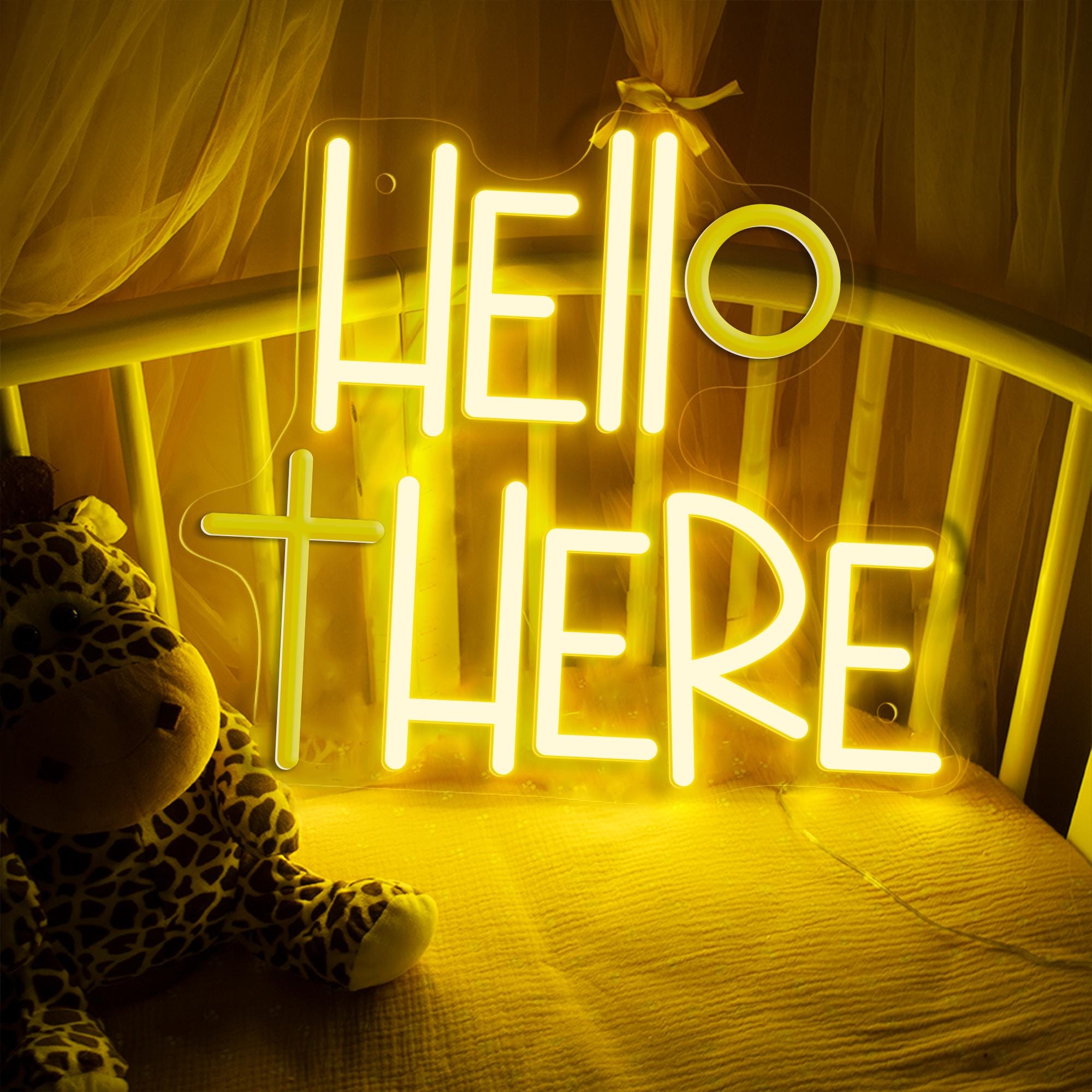 Hello There - Hell Here LED Neon Sign, Dual Mood Neon Light, Quirky Wall Decor, Modern LED Sign for Home, Bar or Event