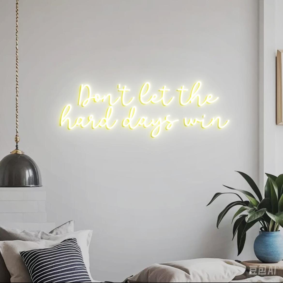 Custom Neon Sign Don't Let The Hard Days Win Motivational Quotes Sign Wall, Hard Signs Office Wall Decor Christmas Motivational Gift