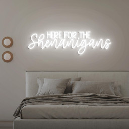 Here For Shenanigans Neon Light, Neon Sign Light Decor, St Paddy Day Neon Sign, Bedroom Neon Lights, Home Room Wall Decoration
