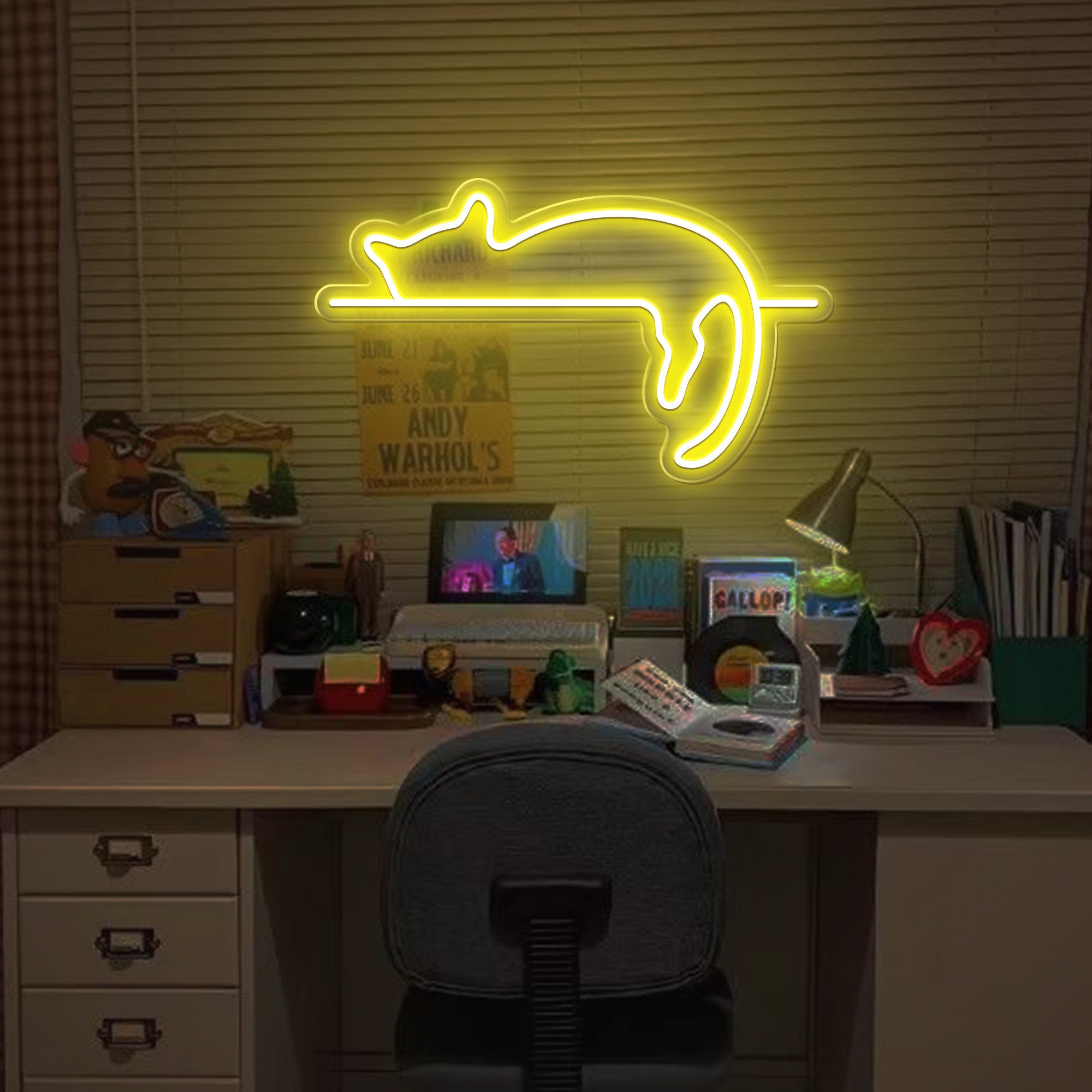 Cute Cat Neon Sign|Kid Room Wall Light|Handmade LED Neon| Children room decoration|Cat Wall custom neon decor|Gifts for kids
