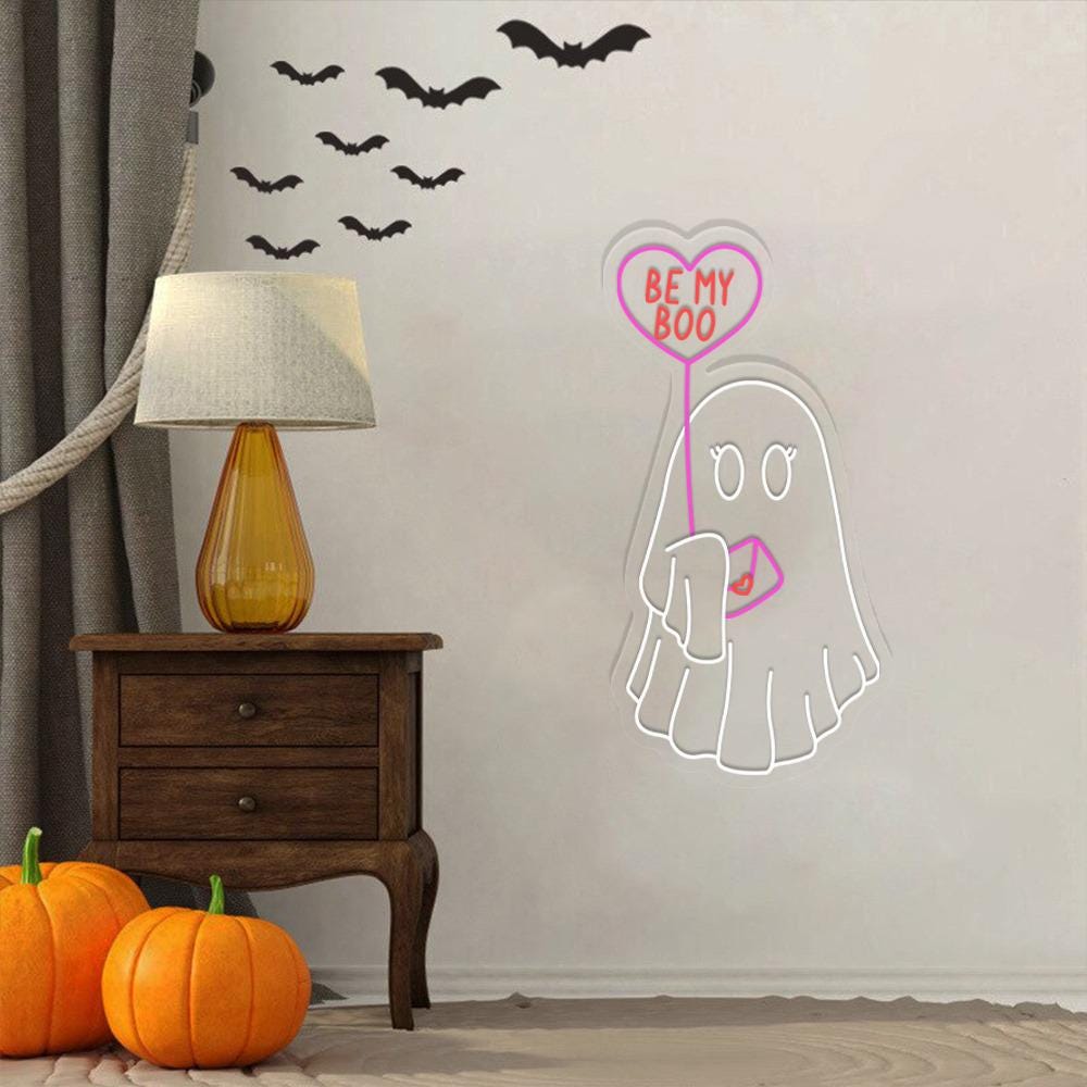 Be My Boo Neon Sign, Ghost Neon, Valentines Day Neon Sign, XOXO Neon, Women Valentines Day Neon Gifts, Heart Neon Sign, Happy Valentines