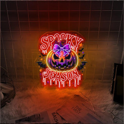 Spooky Season Neon Sign Gifts, Funny Pumpkin Neon Sign, Ghost Neon Led, Spooky Season Gifts, Halloween Party Neon Sign, Fall Ghost Neon Gift
