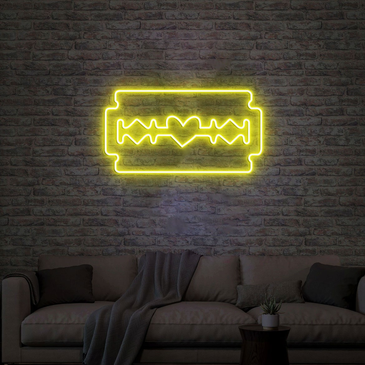 Razor Blade Neon Light, Neon Sign Light Decor, Barber Shop Neon Sign, Shaving Razor Bedroom Neon Lights, Razor Blade Wall Decoration