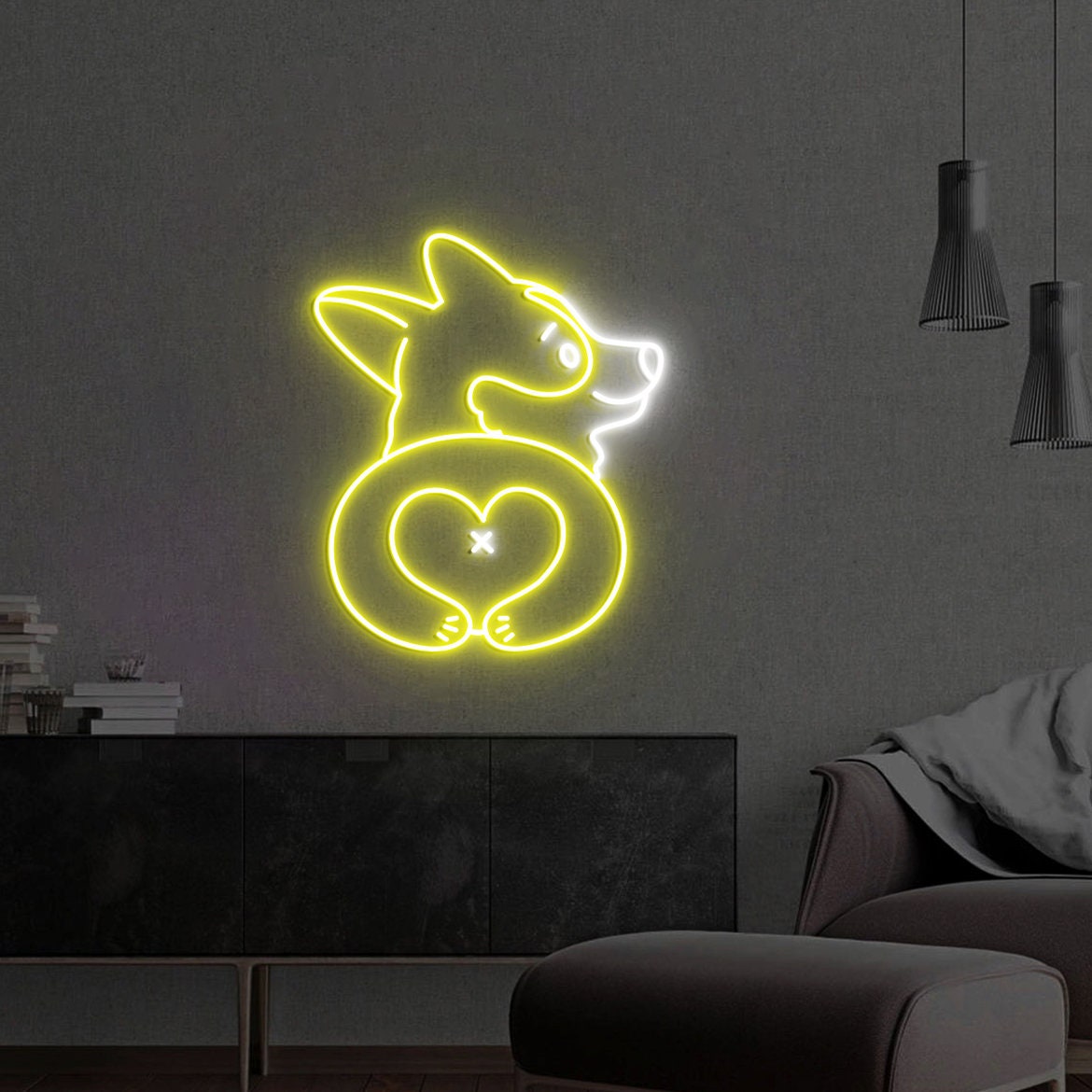 Corgi Butt Neon Sign, Cute Corgi Dog, Corgi Neon Sign, Corgi Led Lights, Custom Corgi Butt Wall Art, Corgi Lover Gifts