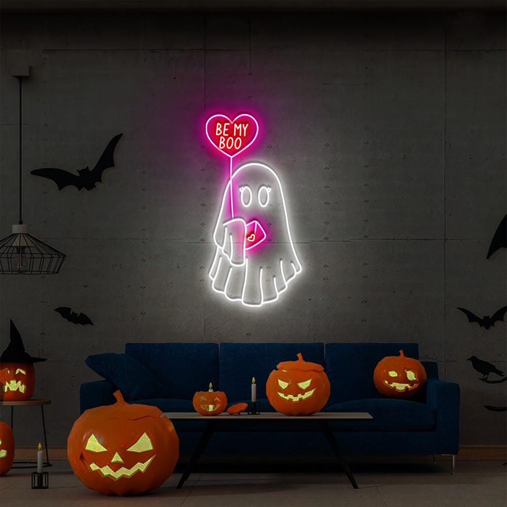 Be My Boo Neon Sign, Ghost Neon, Valentines Day Neon Sign, XOXO Neon, Women Valentines Day Neon Gifts, Heart Neon Sign, Happy Valentines