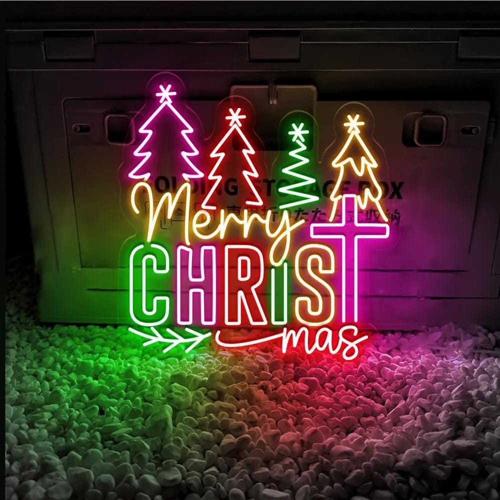 Merry Christmas Neon Sign, Christmas Jesus Neon, Jesus Christmas Neon Sign, Religion Neon, Gift For Christian, Christmas Neon Sign Gifts