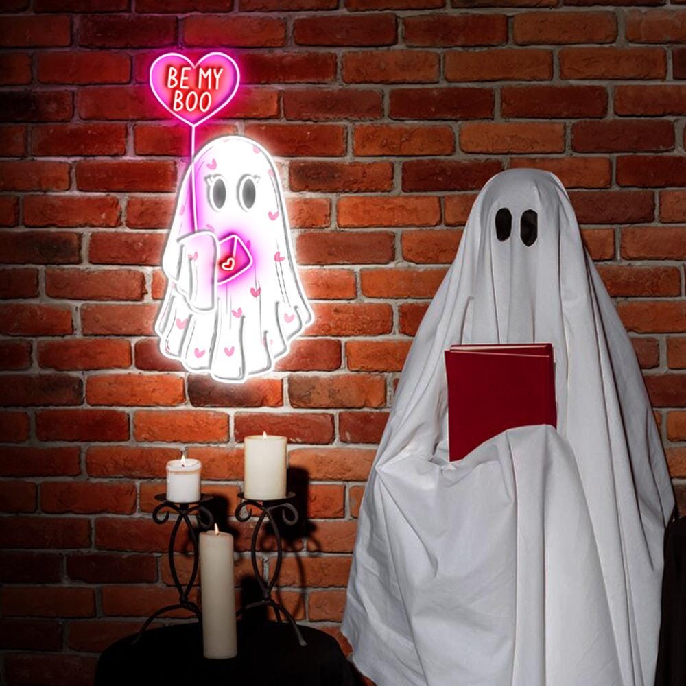 Be My Boo Neon Sign, Ghost Neon, Valentines Day Neon Sign, XOXO Neon, Women Valentines Day Neon Gifts, Heart Neon Sign, Happy Valentines