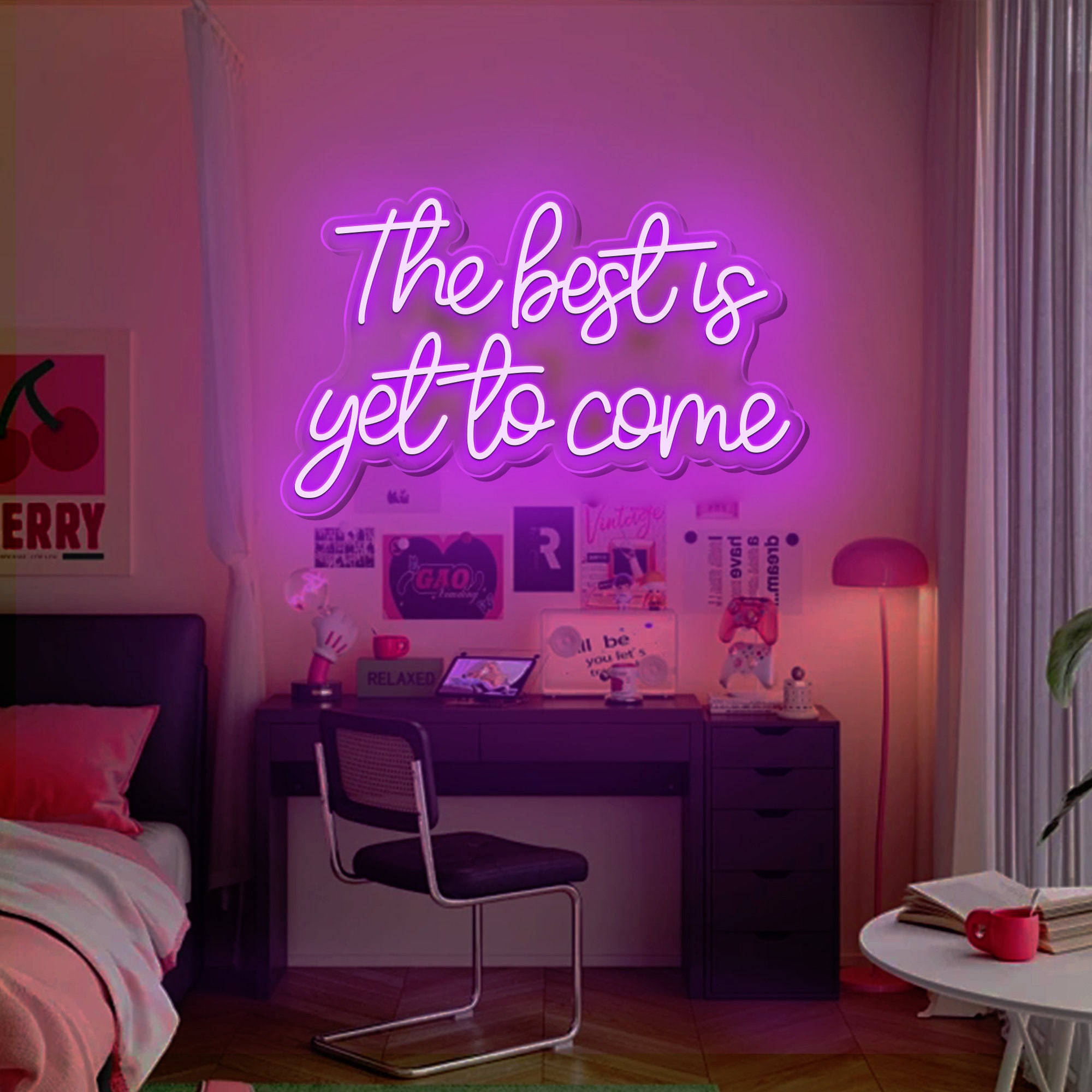 The Best Is Yet to Come Neon Sign for Wall Decor Word Light Up Signs for Bedroom Home Bar Wedding Birthday Party Kids Room Teens Gifts